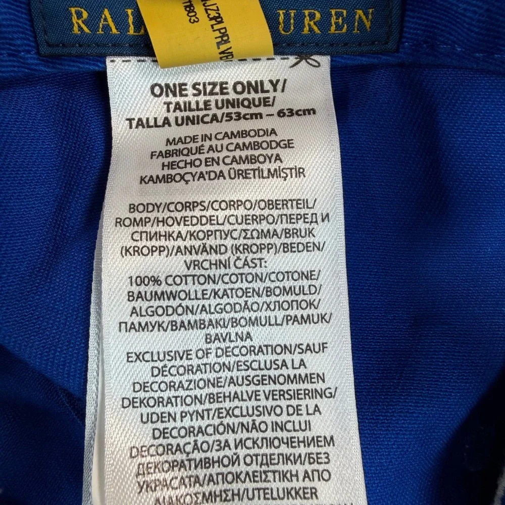 Polo Ralph Lauren Men OS Baseball Cap Royal Blue White Pony Logo NWOT